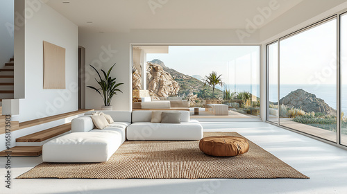 Modern and minimalist living room
