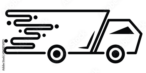 Fast Delivery Truck Icon, Delivery Van Icon, Vehicle Symbol, Parcel To Deliver, Courier Service, Shopping Online Object, Lorry, Cargo Van Sign, Transportation Design Elements. Design eps 10