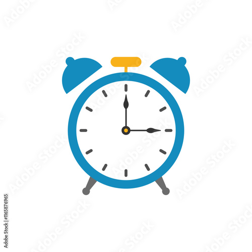 Alarm clock flat vector design isolated over white background