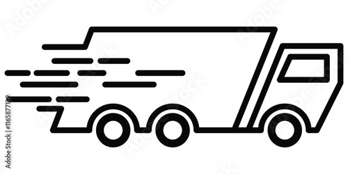 Fast Delivery Truck Icon, Delivery Van Icon, Vehicle Symbol, Parcel To Deliver, Courier Service, Shopping Online Object, Lorry, Cargo Van Sign, Transportation Design Elements. Design eps 10