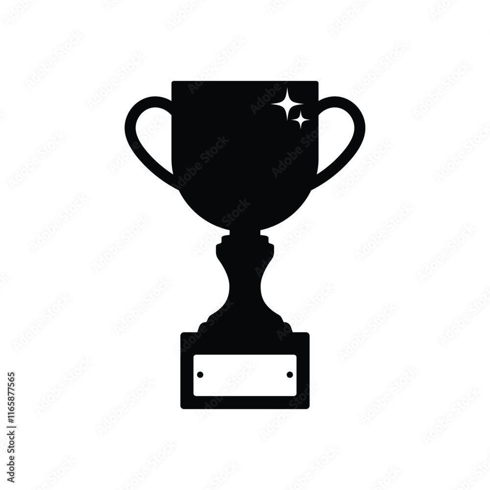 Trophy black and white flat vector icon and symbol design Trophy black and white flat vector icon and symbol design
