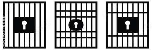 jail, Prisoner icon. Criminal jail, prison icon in color icon,. Print Jail icon vector isolated on white background, logo concept of Jail sign on transparent background, black filled symbol. EPS 10