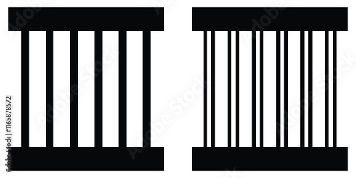 jail, Prisoner icon. Criminal jail, prison icon in color icon,. Print Jail icon vector isolated on white background, logo concept of Jail sign on transparent background, black filled symbol. EPS 10