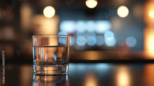 Wallpaper Mural A Glass of Water in a Blurred Bar Setting Torontodigital.ca