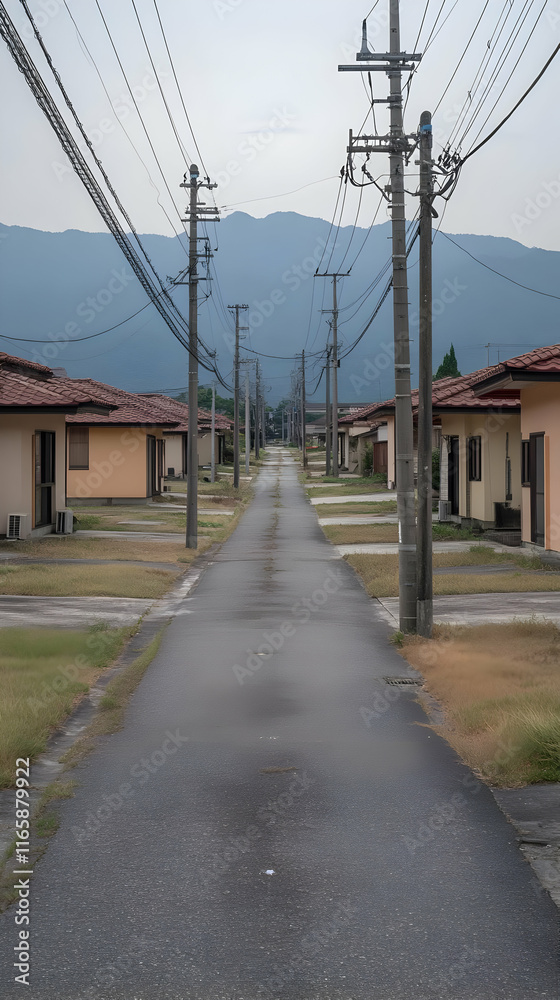 Residential Street View, Illustration Residential Street View, Illustration
