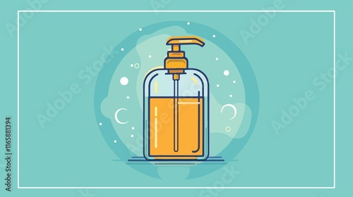 Liquid Soap Bottle Vector Flat Illustration photo