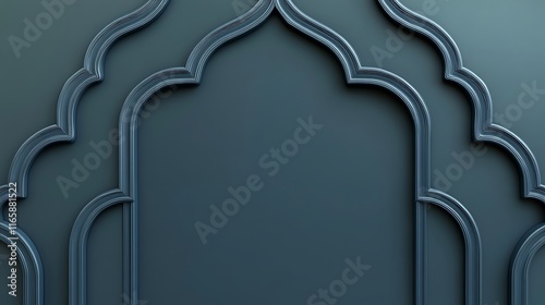 Fototapeta Naklejka Na Ścianę i Meble -  Abstract Dark Grey Architectural Arch Design