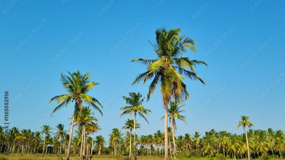 Palm trees at Prea beach, close to Jericoacoara, Ceara, Brazil. Palm trees at Prea beach, close to Jericoacoara, Ceara, Brazil.