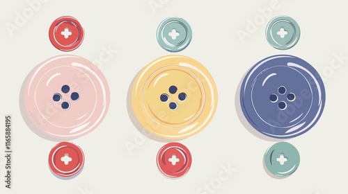 Sewing Buttons Vector Illustration for Clothing Design Projects photo