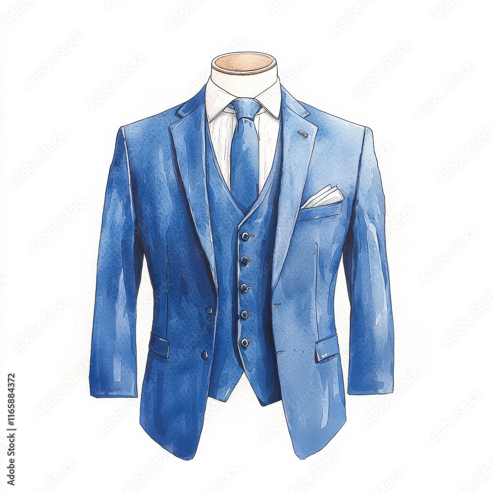Tailor attentively fitting a blue suit studio soft ambient light artistic perspective Tailor attentively fitting a blue suit studio soft ambient light artistic perspective