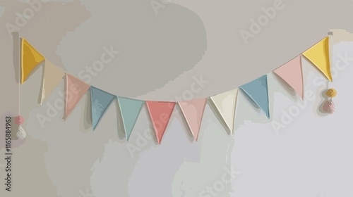 Vibrant Bunting Party Decoration Vector Illustration