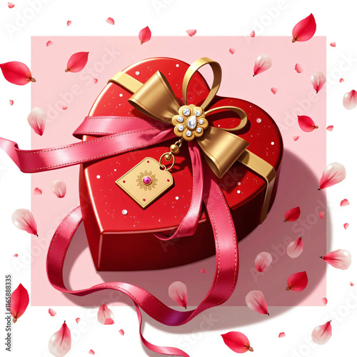 バレンタインデー、チョコレートボックス、ギフトボックス、感謝の気持ち、愛を伝える形、Valentine's Day, chocolate box, gift box, a form of appreciation and love.