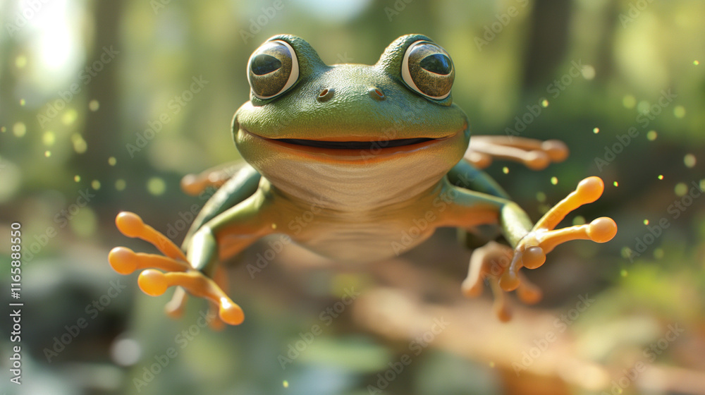 Fototapeta premium frog on a leaf