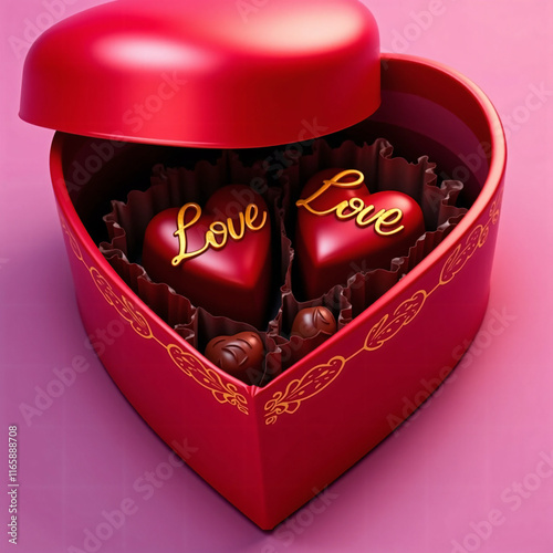 バレンタインデー、チョコレートボックス、ギフトボックス、感謝の気持ち、愛を伝える形、Valentine's Day, chocolate box, gift box, a form of appreciation and love.