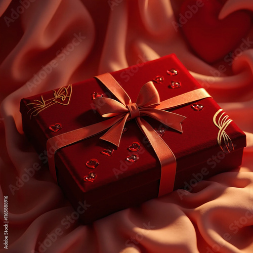 バレンタインデー、チョコレートボックス、ギフトボックス、感謝の気持ち、愛を伝える形、Valentine's Day, chocolate box, gift box, a form of appreciation and love.