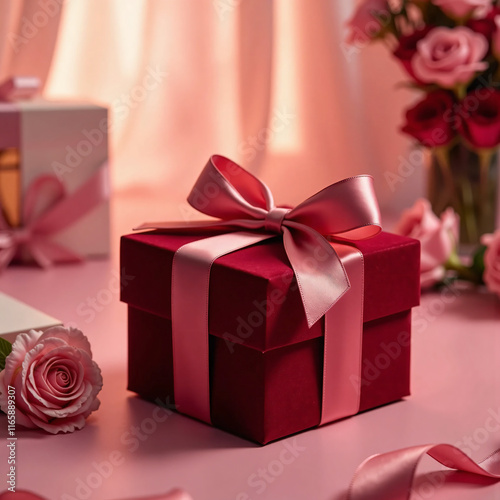 バレンタインデー、チョコレートボックス、ギフトボックス、感謝の気持ち、愛を伝える形、Valentine's Day, chocolate box, gift box, a form of appreciation and love.
