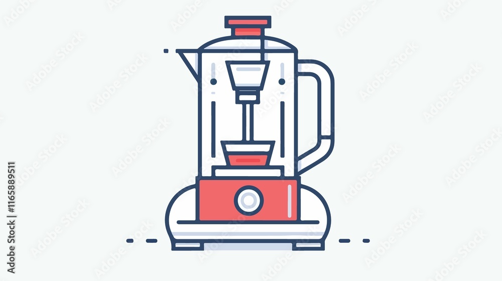 Professional Countertop Food Blender and Processor Line Art Vector Illustration Professional Countertop Food Blender and Processor Line Art Vector Illustration