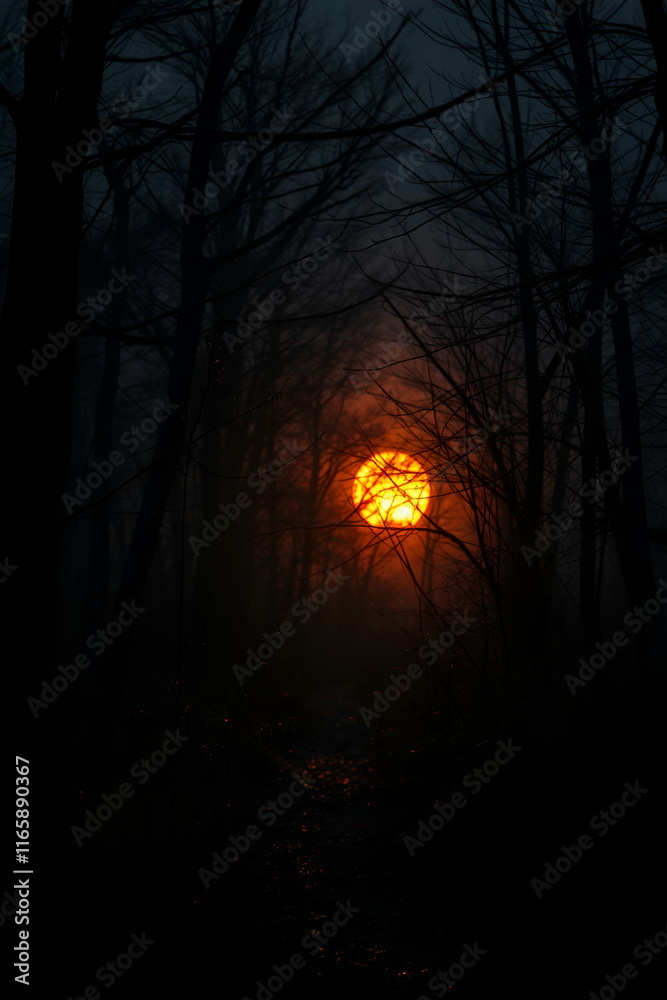 sunset in the forest sunset in the forest