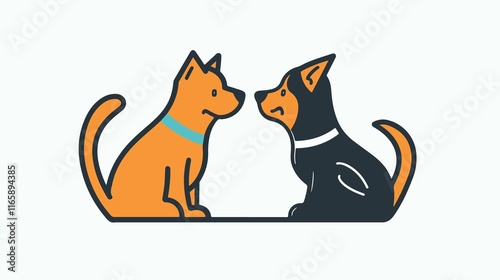 Stylish Dog and Cat Collar Icon Vector Isolated on White Background photo