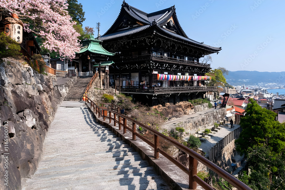Japanese Temple Steps Illustration Japanese Temple Steps Illustration