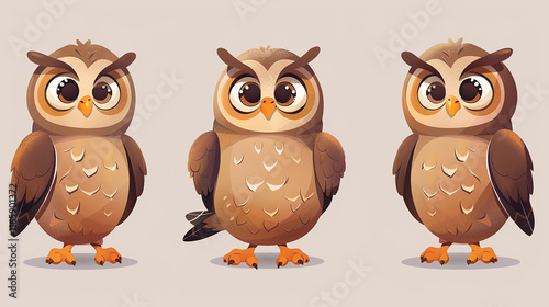  Adorable Cartoon Owls Illustration
