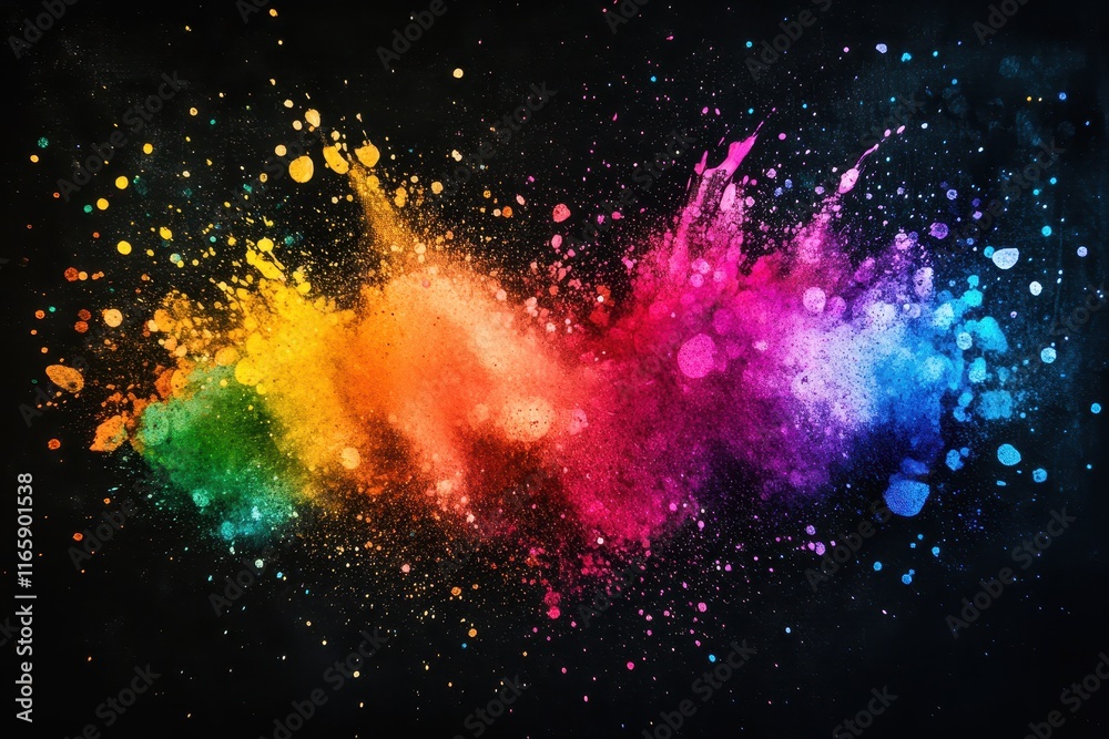 Obraz premium Vibrant explosion of colors against a dark background creates an eye-catching abstract design