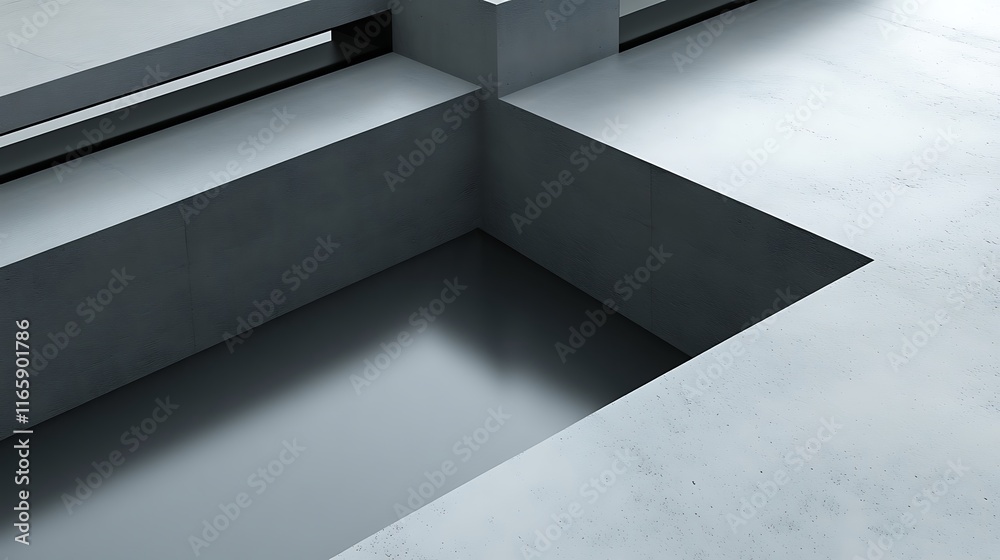 Obraz premium Abstract Grey Concrete Architectural Structure Design