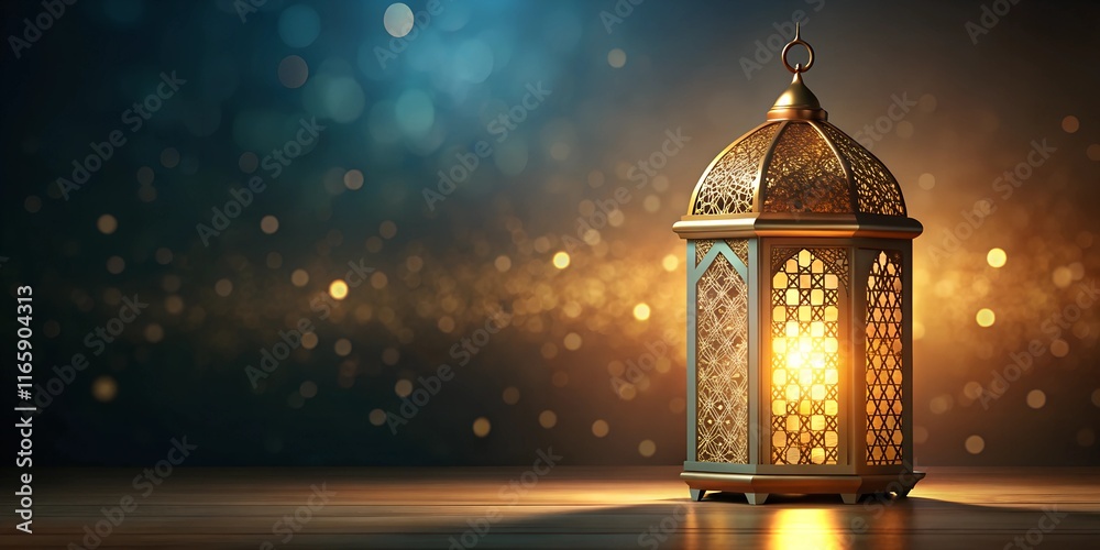 3d illustration of Ramadan lantern right side blank. 3d Islamic Ramadan concept background with decorated lanterns and clouds on the right side of the scene with empty space for text on the left side. 3d illustration of Ramadan lantern right side blank. 3d Islamic Ramadan concept background with decorated lanterns and clouds on the right side of the scene with empty space for text on the left side.