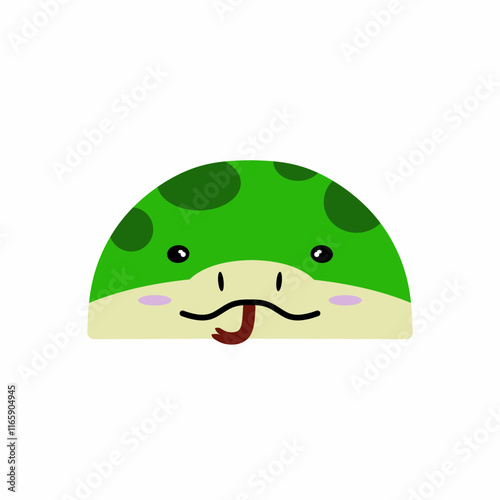 cute snake vector design, draw cartoon snake face, draw simple snake face full color