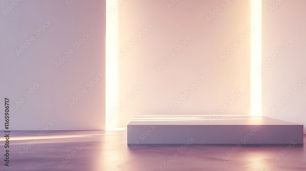 Minimalist Platform with Soft Lighting and Walls Minimalist Platform with Soft Lighting and Walls