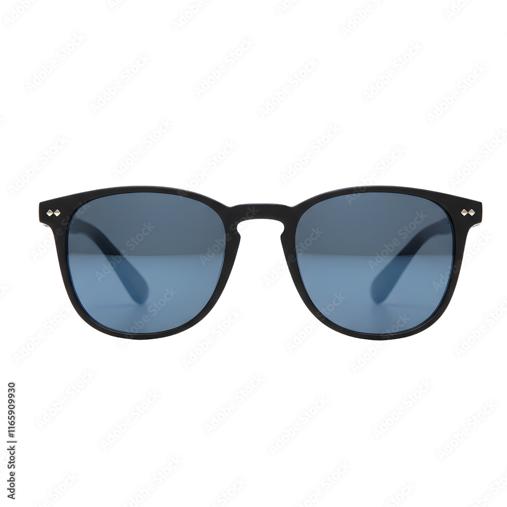 A pair of classic black sunglasses with a reflective lens. png isolated background. transparent background. A pair of classic black sunglasses with a reflective lens. png isolated background. transparent background.