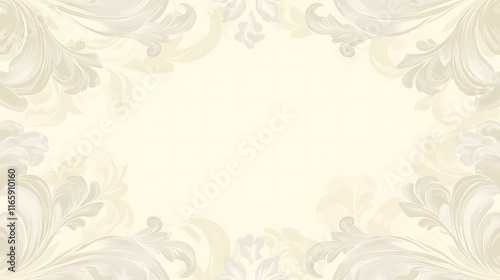 Wallpaper Mural Elegant Cream Floral Border Design Background Torontodigital.ca