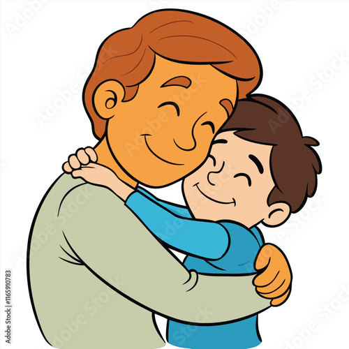 Parent Hugging and Soothing Child - Warm and Reassuring Variant
