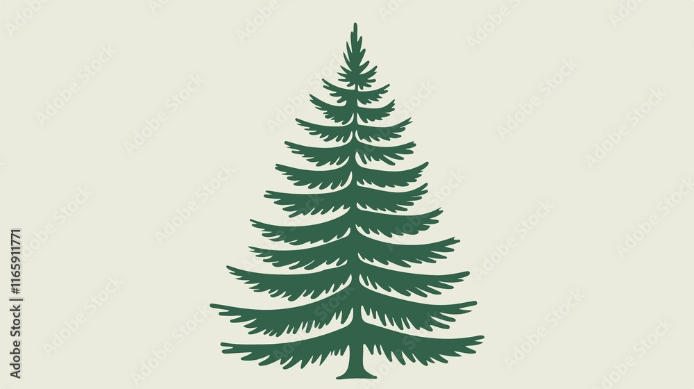 Evergreen Pine Tree Flat Icon for App Evergreen Pine Tree Flat Icon for App