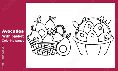 "Avocados in a Basket Coloring Pages – Fun and Relaxing Printable Designs for All Ages"