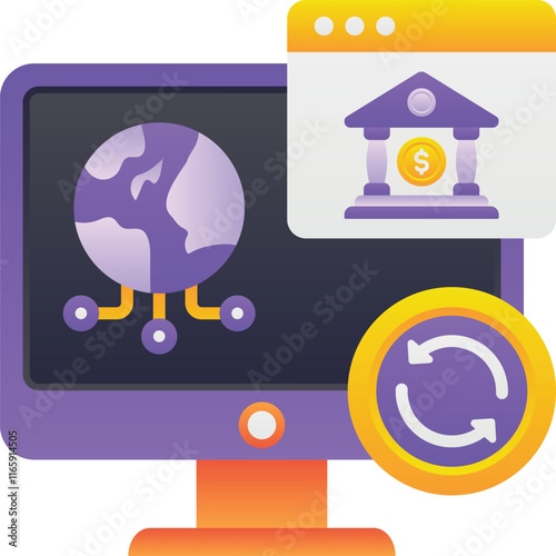 Gradient color illustration for Global banking connection