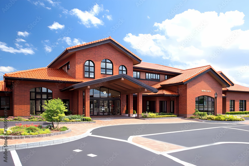 Brick Building Exterior Illustration Brick Building Exterior Illustration