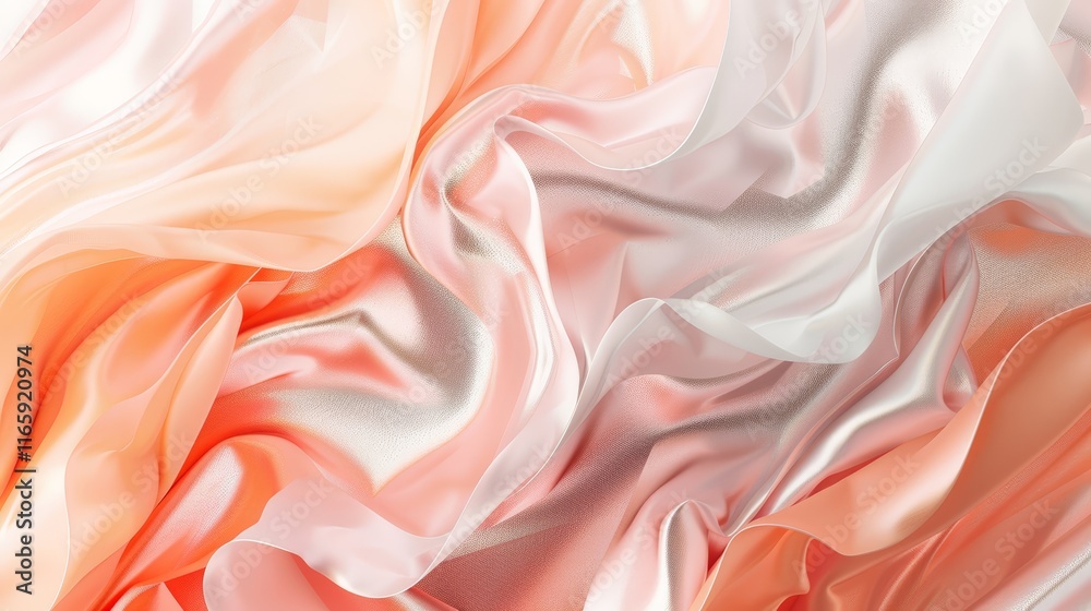 Peach and white satin creating a beautiful wallpaper background, flowing smoothly and elegantly Peach and white satin creating a beautiful wallpaper background, flowing smoothly and elegantly