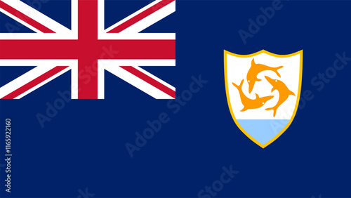 Flag of Anguilla, 16:9 Format, Anguilla Flag, Vector Images photo