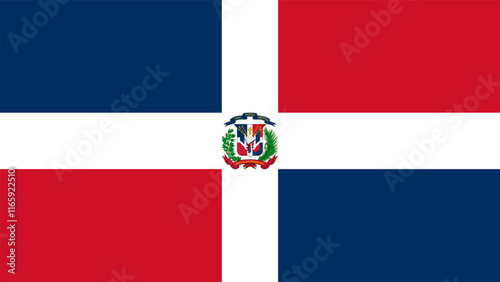 Flag of Dominican Republic, 16:9 Format, Dominican Republic Flag, Vector Images