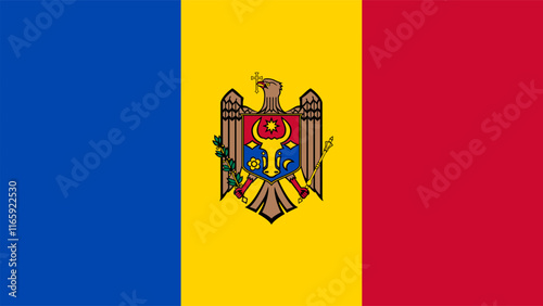 Flag of Moldova, 16:9 Format, Moldova Flag, Vector Images