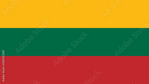 Flag of Lithuania, 16:9 Format, Lithuania Flag, Vector Images