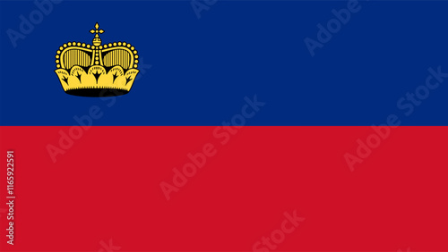 Flag of Liechtenstein, 16:9 Format, Liechtenstein Flag, Vector Images