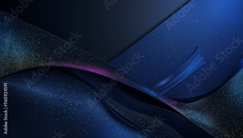Futuristic blue waves create a smooth, elegant backdrop with light and motion