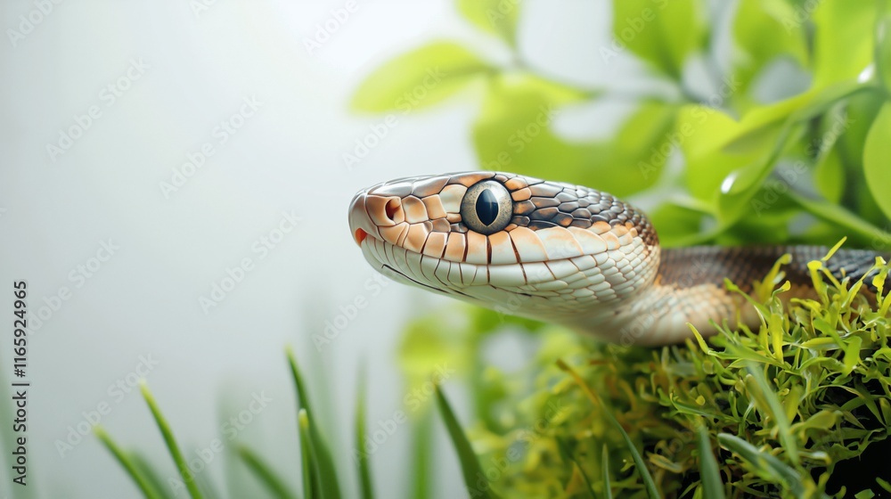 Fototapeta premium Snake Living Wild Simplified Background