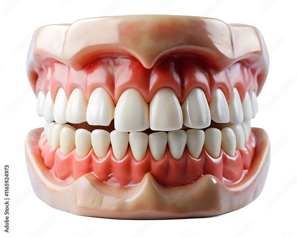 Obraz premium Jaw With Teeth On White Background
