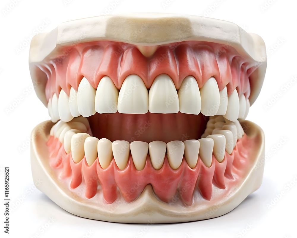 Fototapeta premium Jaw With Teeth On White Background