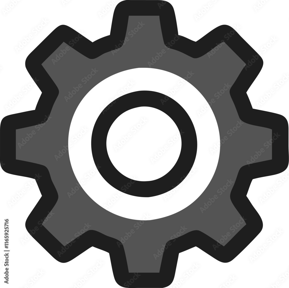 Settings Icon - Clean and Minimalist Gear Symbol Variant