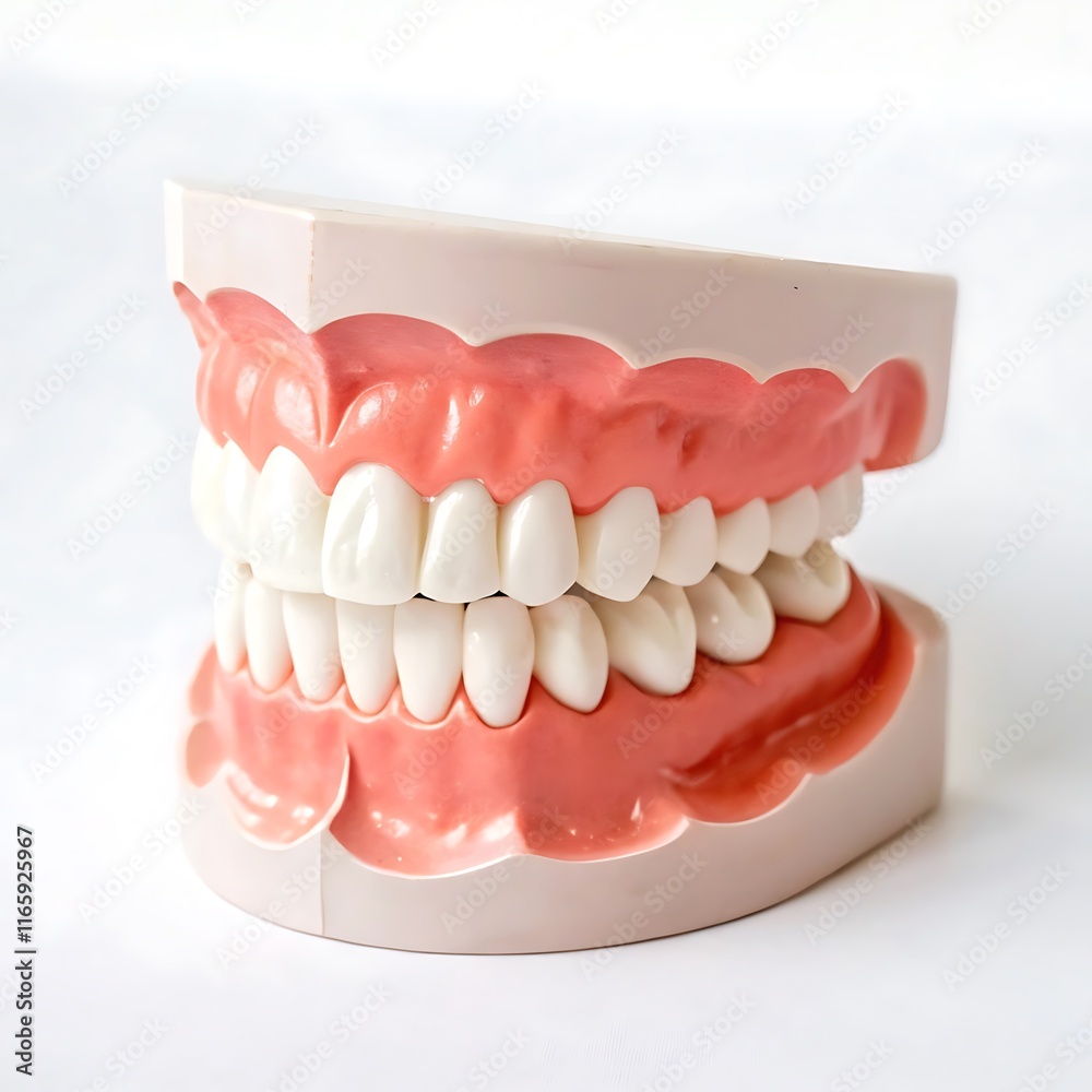 Obraz premium Jaw With Teeth On White Background