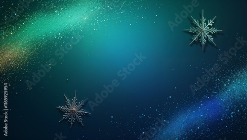 A blue Christmas background with snowflakes and stars for a winter holiday celebration